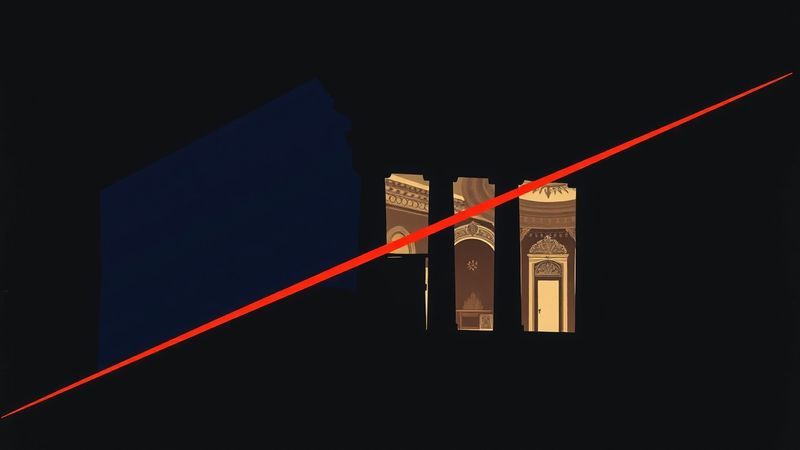 Soviet constructivist poster aesthetic illustration for Determined to Disappear