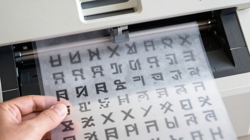 xerox zine photocopy distortion of a hand holding up a transparent sheet filled with overlapping repeating symbols and glyphs illustration for Pattern Recognition Is Already Here