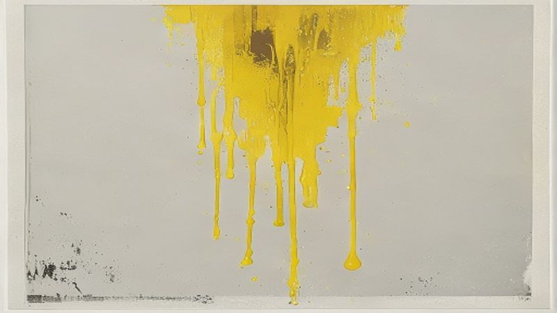 Acid yellow paint dripping upward against gravity in defiance illustration for The Right Way Up
