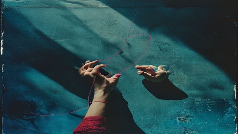 hands arranging invisible objects in empty space depicting hands arranging invisible objects in empty space
